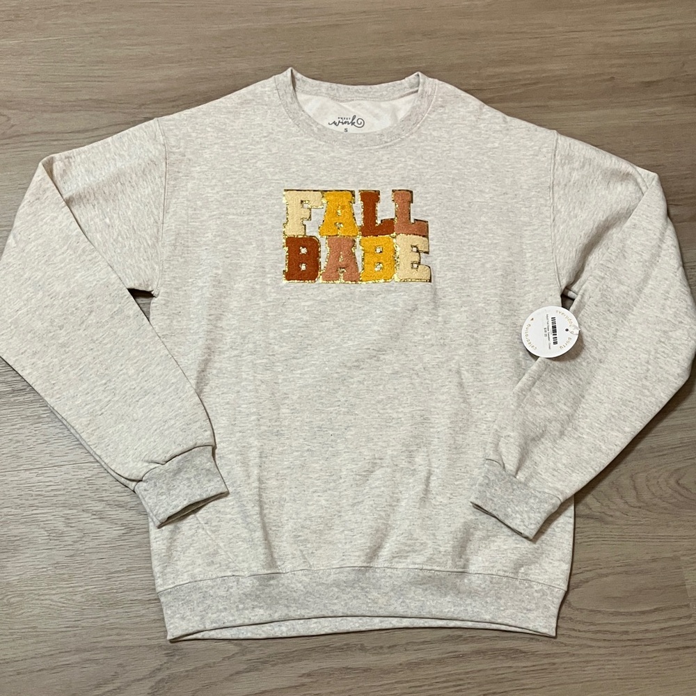 Sweet Wink Gray Crewneck Sweater